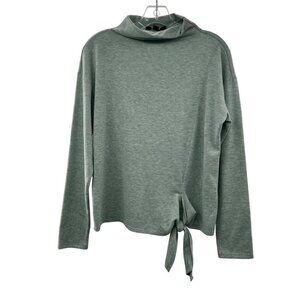 Simply Vera Vera Wang Mock Neck Pullover Knotted Hem Green Size Medium Soft